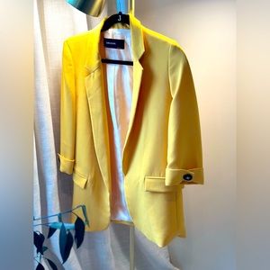 Oversized Zara yellow blazer / up cycled buttons